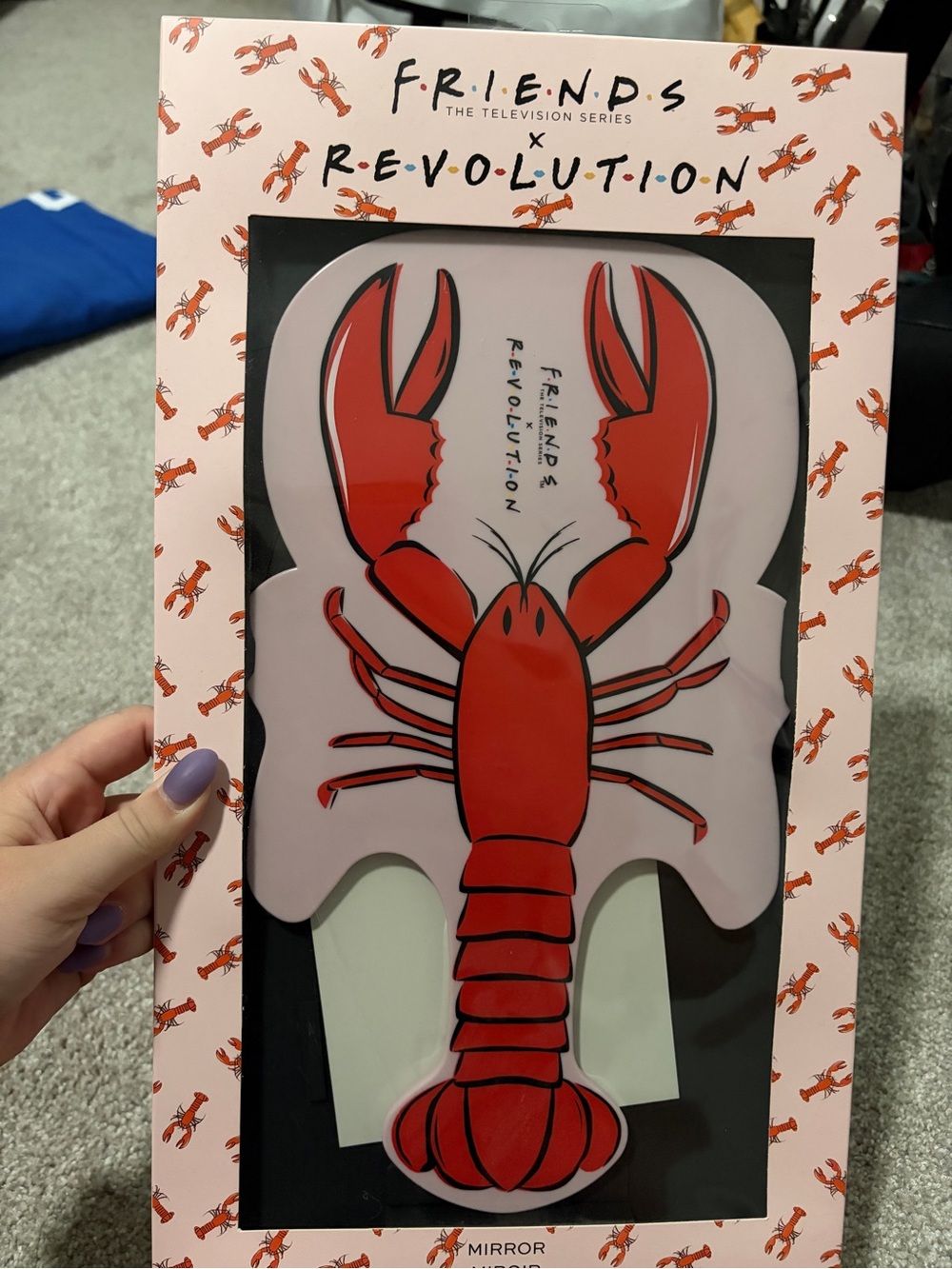 Revolution Pink Compact Mirror with Red Lobster Graphic